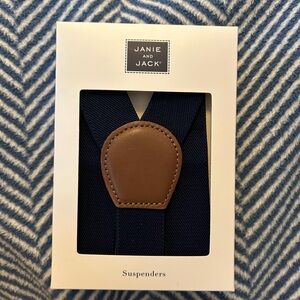 Janie and Jack Classic Suspenders with Brown Accents